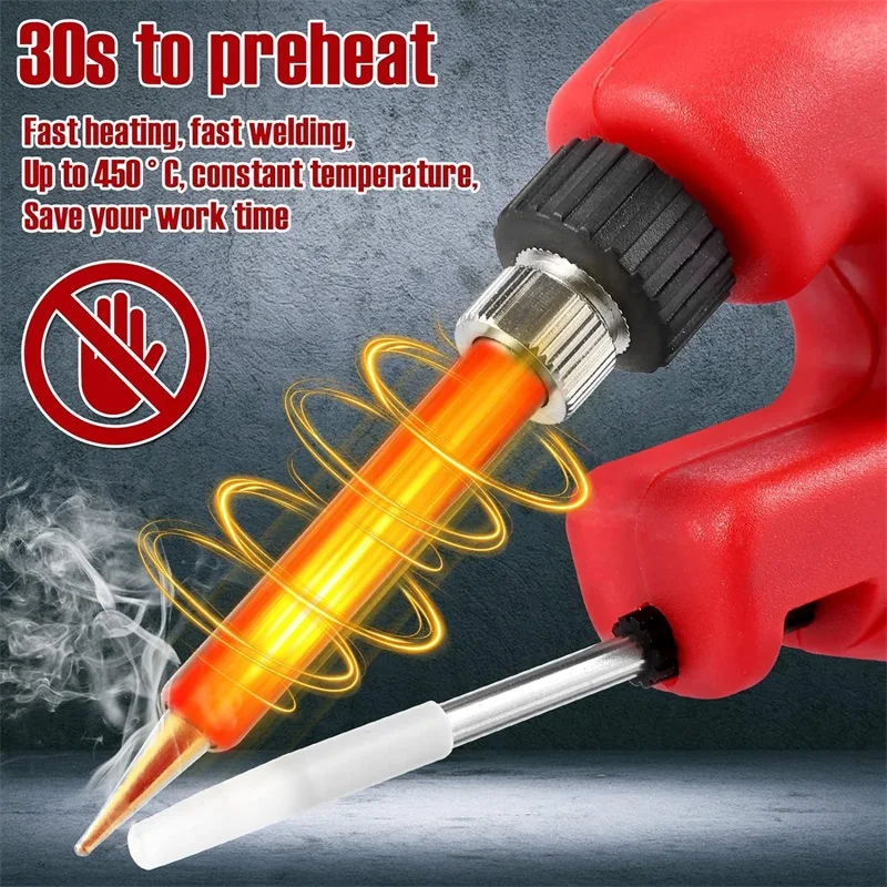 Cordless Soldering Iron for Milwaukee 18V Lithium Battery, Hand-held Soldering Welding Gun Kit with 5pcs Solder Tips