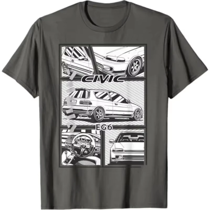 

Honda 2026 New Hot Summer Honda Men's Women's T-shirt Racing Motorcycle Cultural Shirt Summer New Civic Eg 6 Car Enthusiast Top