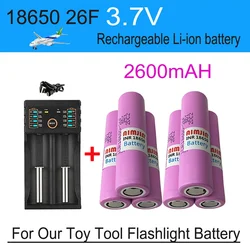 18650 26F 3.7V 2600mAh  Rechargeable Battery With USB Charger, Suitable For Our 18650 Toys, Tools, Flashlight Batteries, Etc