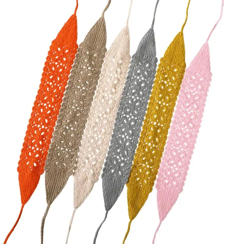 Sommerliches, gestricktes Stirnband mit Blumenmuster, Stretch-Turban, gehäkeltes Blumen-Haarband, Kopftücher, Bandanas für Mädchen und Frauen, Haar-Accessoires – Detail 8