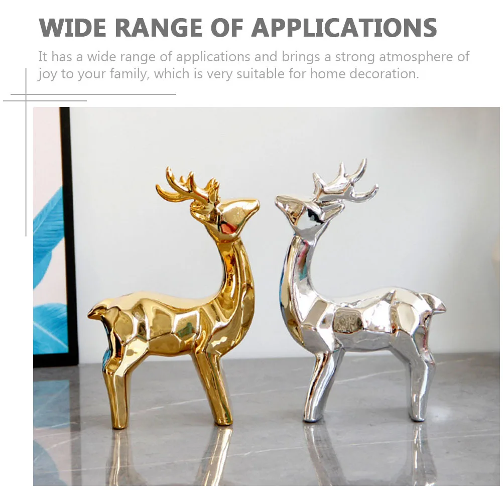 

Gold Deer Shaped Ceramic Decor Ornament Desktop Entryway Decoration Party Supply Gift Deer Shaped Decor