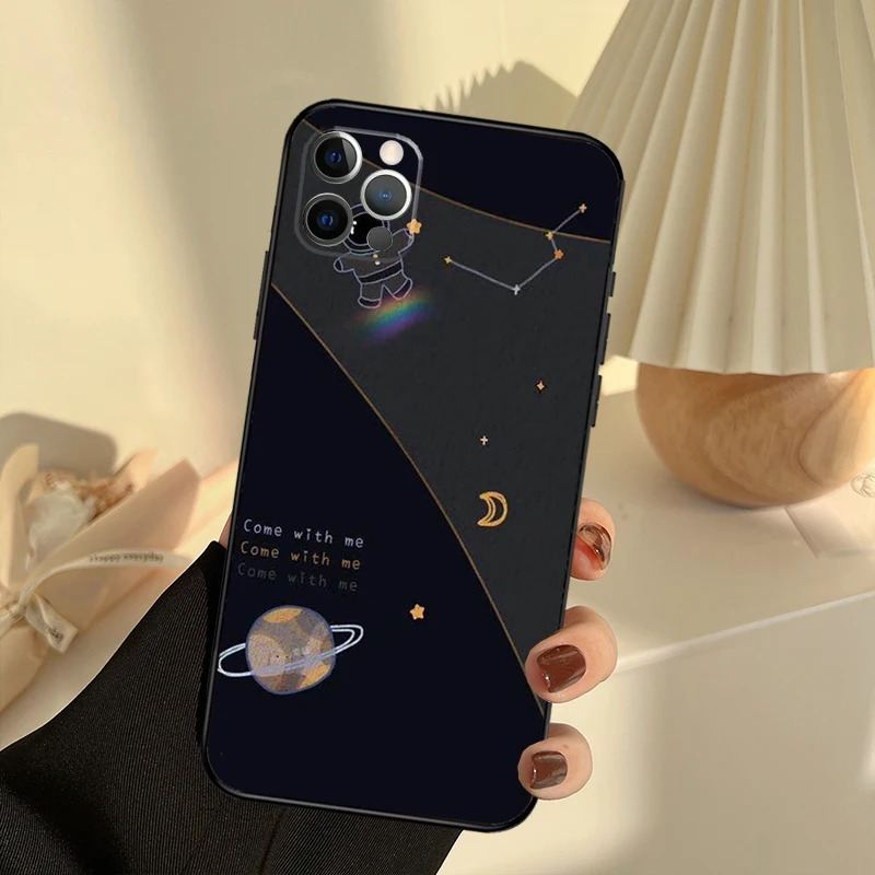 Astronaut Spaceship Case For iPhone 11 12 13 14 15 16 Pro Max Cover For iPhone 13 12 Mini XR X XS Max Plus