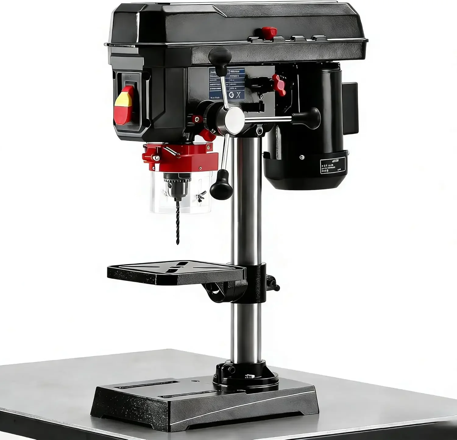 

8 Inch Benchtop Drill Press, 2.5A Mini Drill Machine, Tabletop Drilling Machine with 5 Speed Adjustable, Swing Distance 0-45° Ti