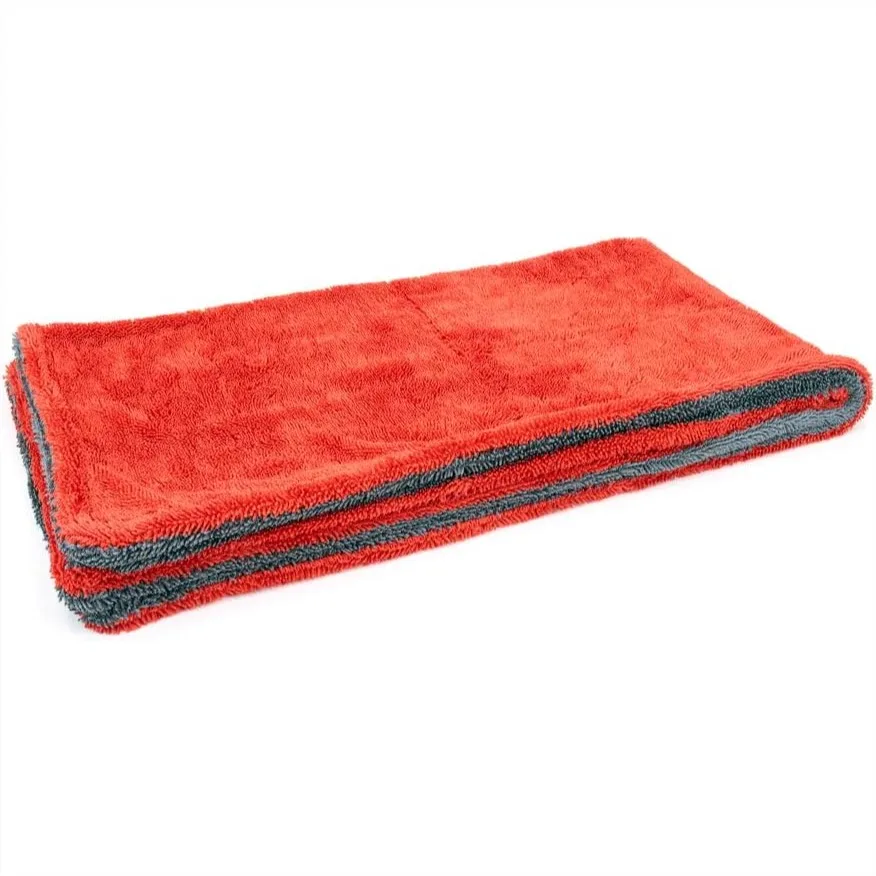 

Microfiber Drying Towel for Cars with Superior Absorbency, Double-Twist Pile, 20x40 inch, Red/Gray