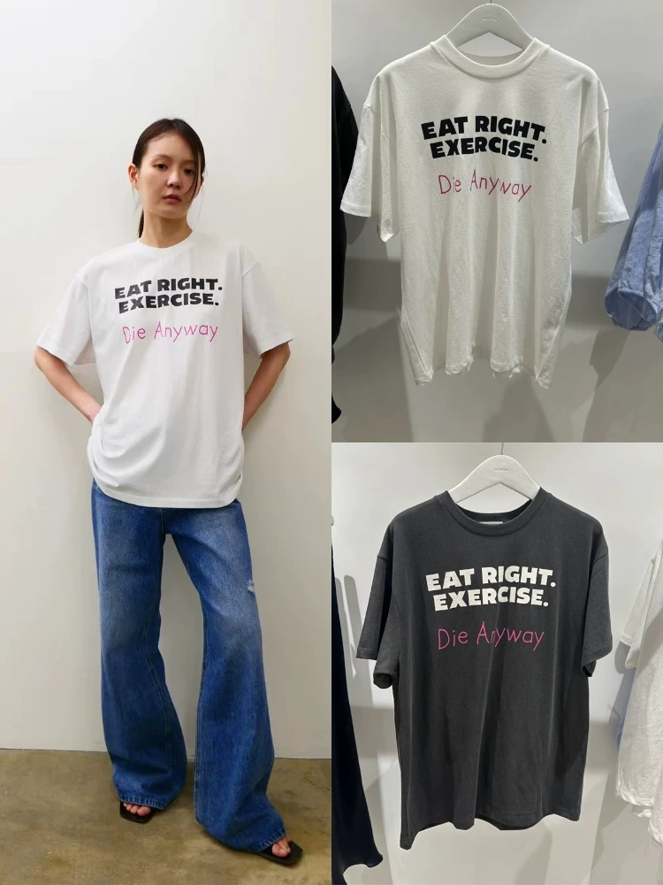 

Футболка с буквенным принтом ort Sve, женская свободная повседневная двухцветная модная футболка, летний круглый Ne Casual Sle