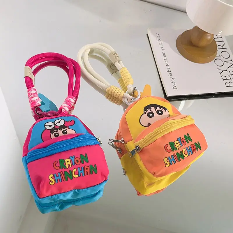 Crayon Shin-Chans Mobile Phone Lanyard Coin Purse Cartoon Cute Keychain Pendant Headphone Bag Anti-Lost Wrist Strap Bag Pendant