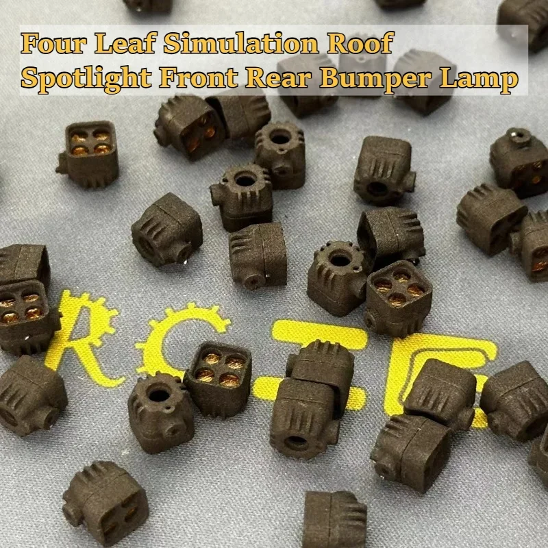 RC Crawler Front Rear Bumper Spotlight For 1/14 Tamiya Tractor Truck custom size Simulation Four Leaf Roof Lamp Model Accessory