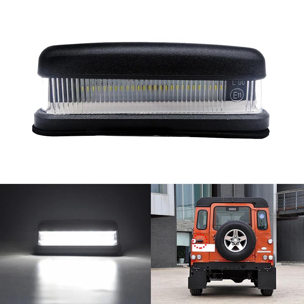 

Car White Rear Tail Lamp LED License Number Plate Light For Land Rover Defender 90 110 1990-2016