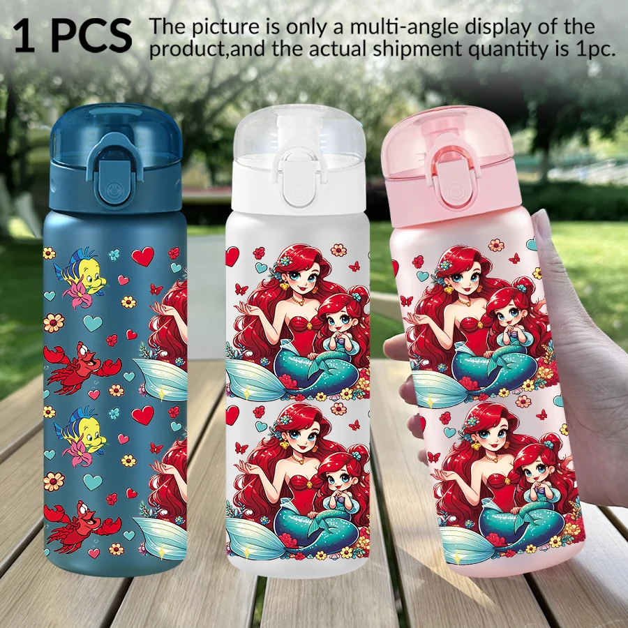 

1Pc Disney Mermaid/Princess/Motif 26oz Plastic Water Bottle sports cup as Birthday/Back to School Gift