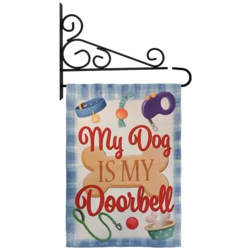 My Dog is My Doorbell Garden Flag 12x18in Cute Dog Parent Flag NEW