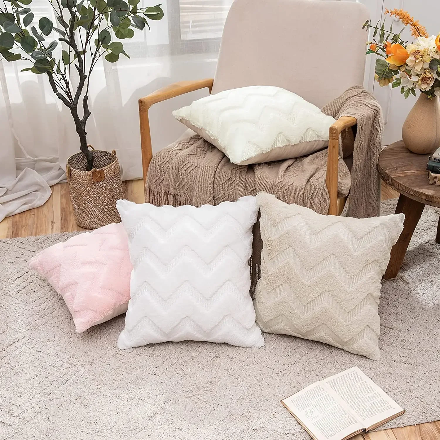 Velvet Decoration Pillows 45x45 for Sofa Cushion Cover for Living Room Couch Car Decorative Pillows Nordic Home Decor