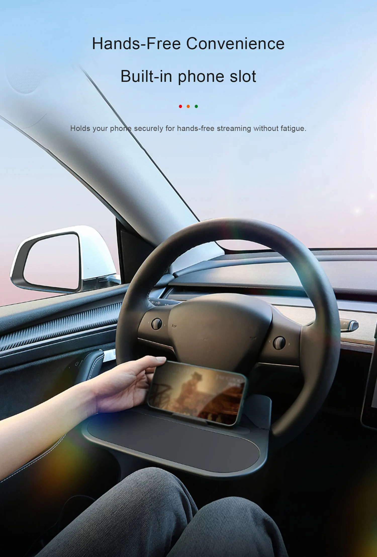 For Tesla Model Y Juniper Car Table Desk Steering Wheel Laptop Tray Model 3Y Food Desk Portable Office Travel Table Storage Desk