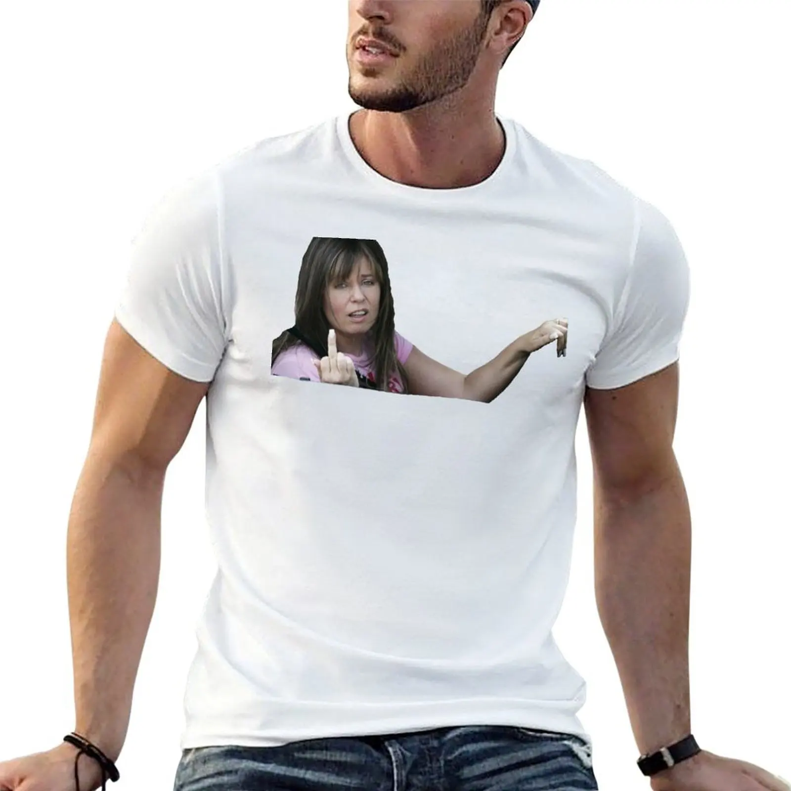 Kath and Kim: Kim Pulling the Finger T-Shirt luxury t-shirt designer shirts mens cotton t shirts