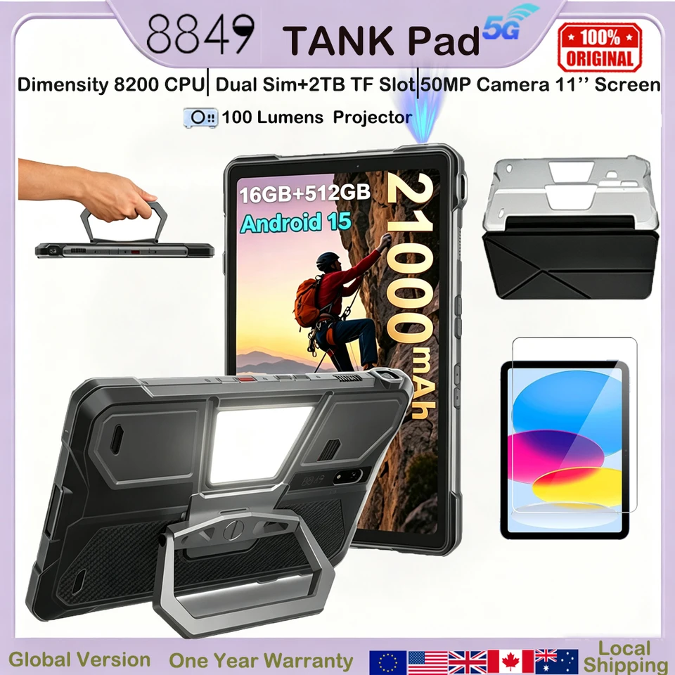 8849 TANK PAD Unihertz ラギッドタブレット プロジェクター搭載 100