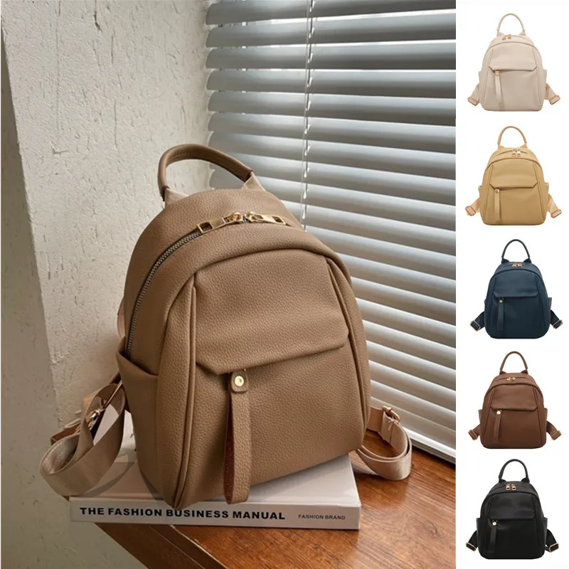 Fashion Women Mini Backpack Solid Color Small Backpacks Simple Casual Student Bookbags Traveling Backpacks 2023 New Schoolbag