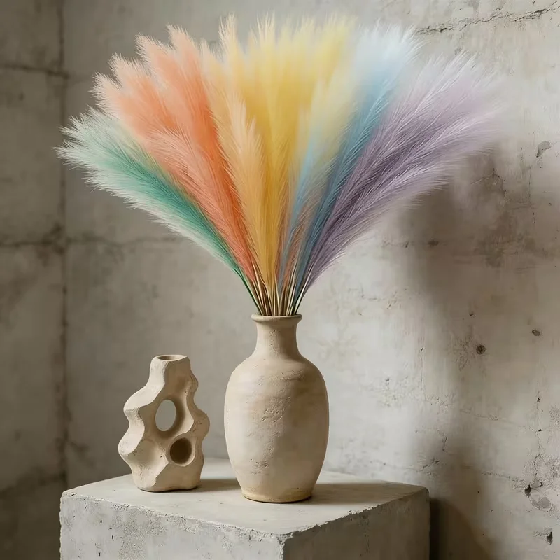 Pampas Grass Decor - 결혼식 장식용 인공 컬러 팜파스 그래스