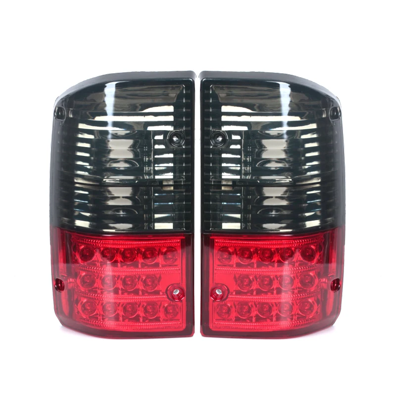 Fumado luz traseira da cauda para Nissan Patrol, preto e vermelho, LED acessórios da lâmpada de freio, GQ, Y60 GR, 1987-1997, 26555-05J00, 26550-05J00, 1 par