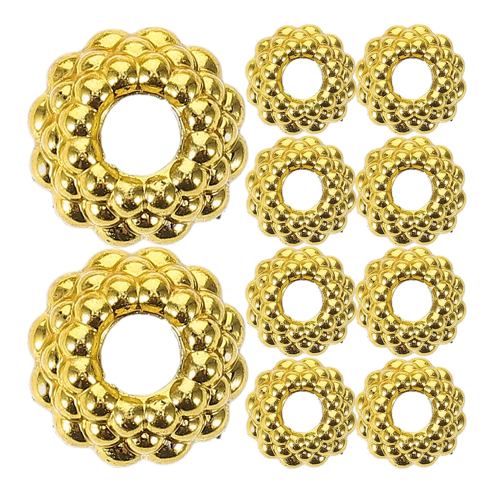 100 قطعة قبعات زينة عيد الميلاد البلاستيكية المستديرة استبدال الشماعات DIY بها بنفسك شجرة زينة الذهبي شاتيربروف عطلة الحلي