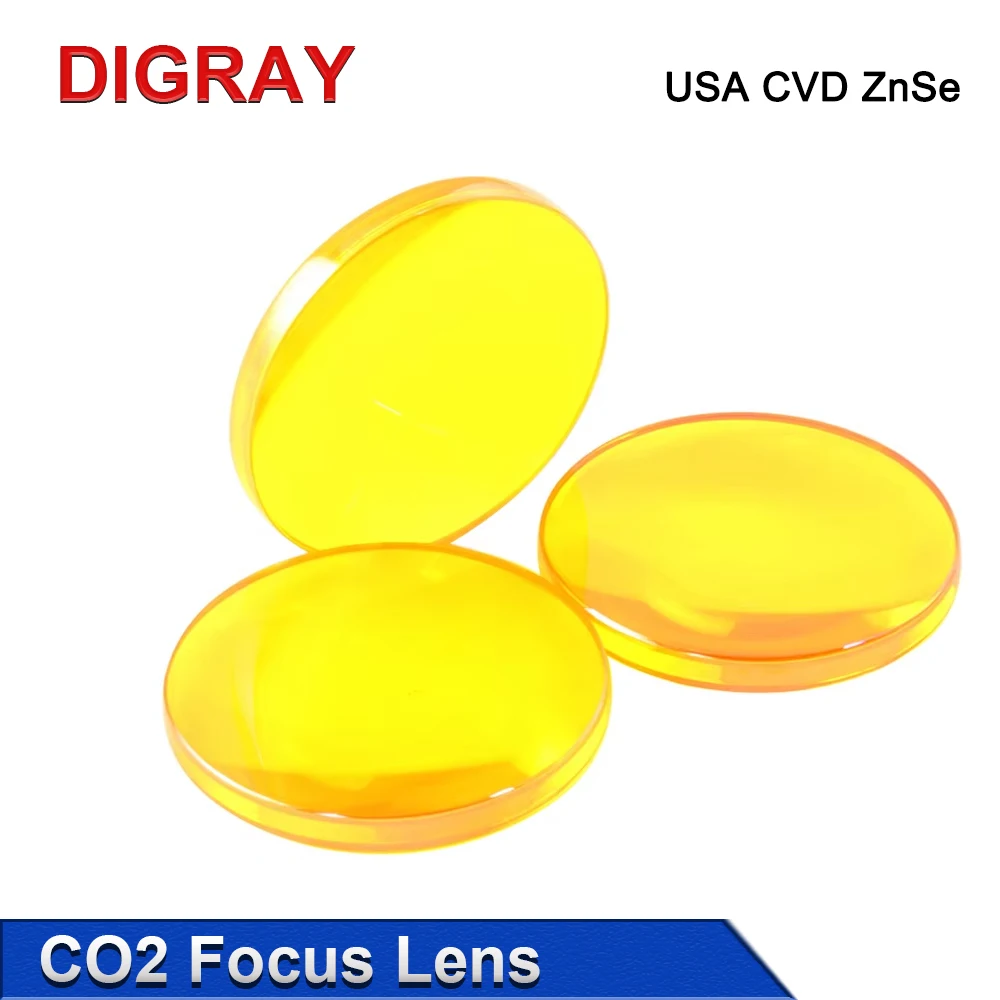 

Линза для CO2-лазера DIGRAY, США, ZnSe, диаметр 25, 28 мм, фокус 50.8, 63.5, 76.2, 101.6, 127 мм, для лазерных станков для резки и гравировки, запчасти