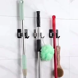 1Multi-Purpose Hooks Adhesive Wall Hanging Mop Rack Broom Hanger Hook Kitchen Bathroom Organization Home Organizer Accessories ﻿