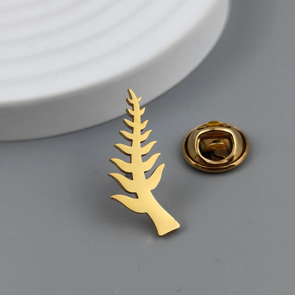 Olive Branch Lapel Pin 18K Gold Plated 316L Stainless Steel Suit Backpack Decor Brooch Jewelry Gift for Men Women view 5