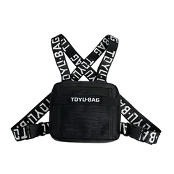 Fashion Chest Rig Bag Women Men Hip Hop Streetwear Nylon Tactical Two Straps Chest Rig Vest Bags Outdoor Travel Waistcoat Bags