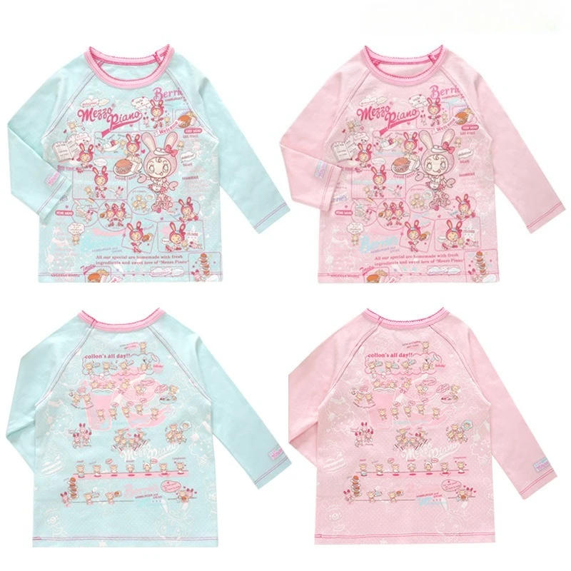 

Autumn Girls Long-sleeved T-shirts Loli Tops Cute Little Rabbit Sweetheart Japanese Kids T-shirt Mother-kids Shirt Girl Clothes