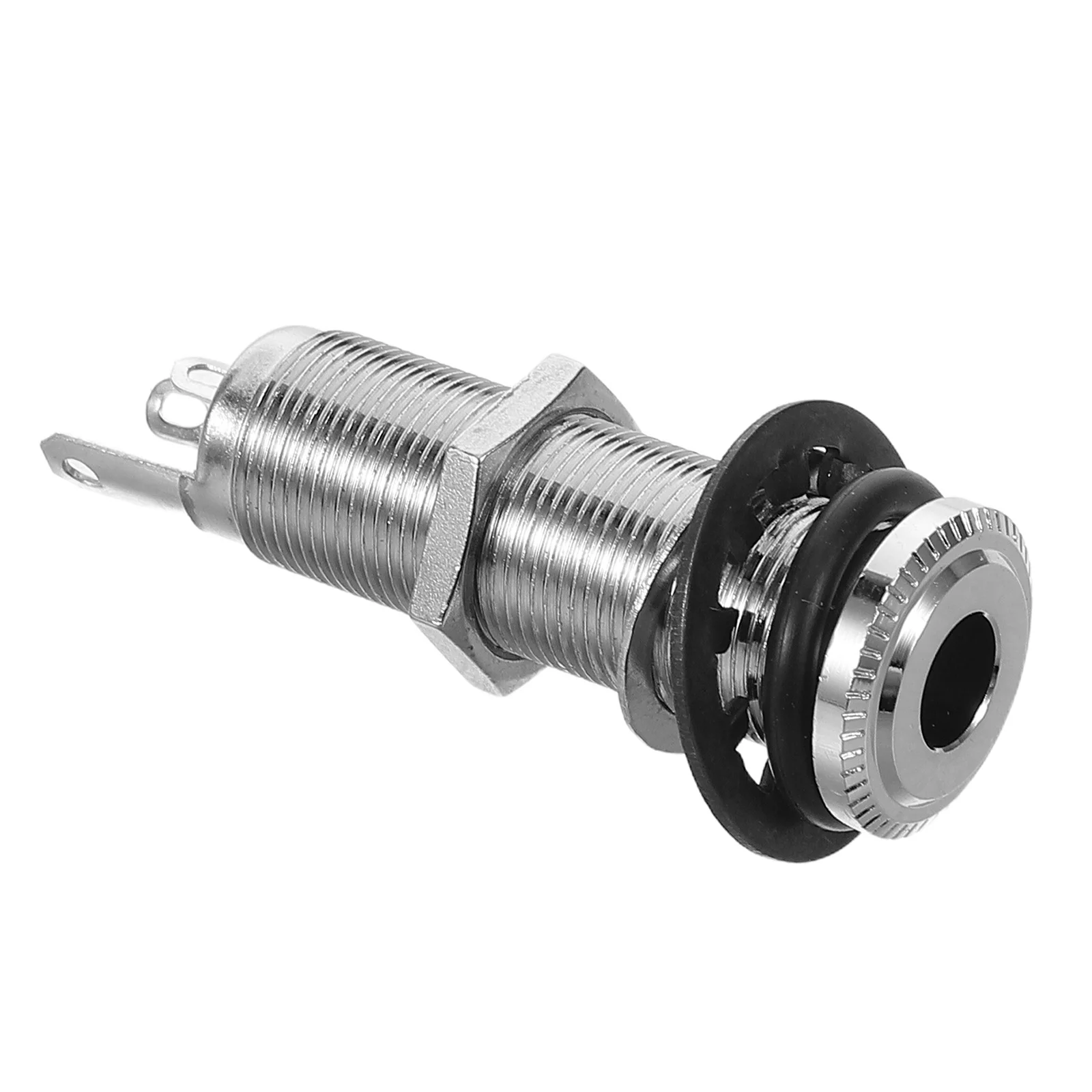 

Silver Bass Guitar Barrel Jack Socket Threaded Tubestyle Input Plug Stable Signal Transmission Enhanced Sound Quality Bass