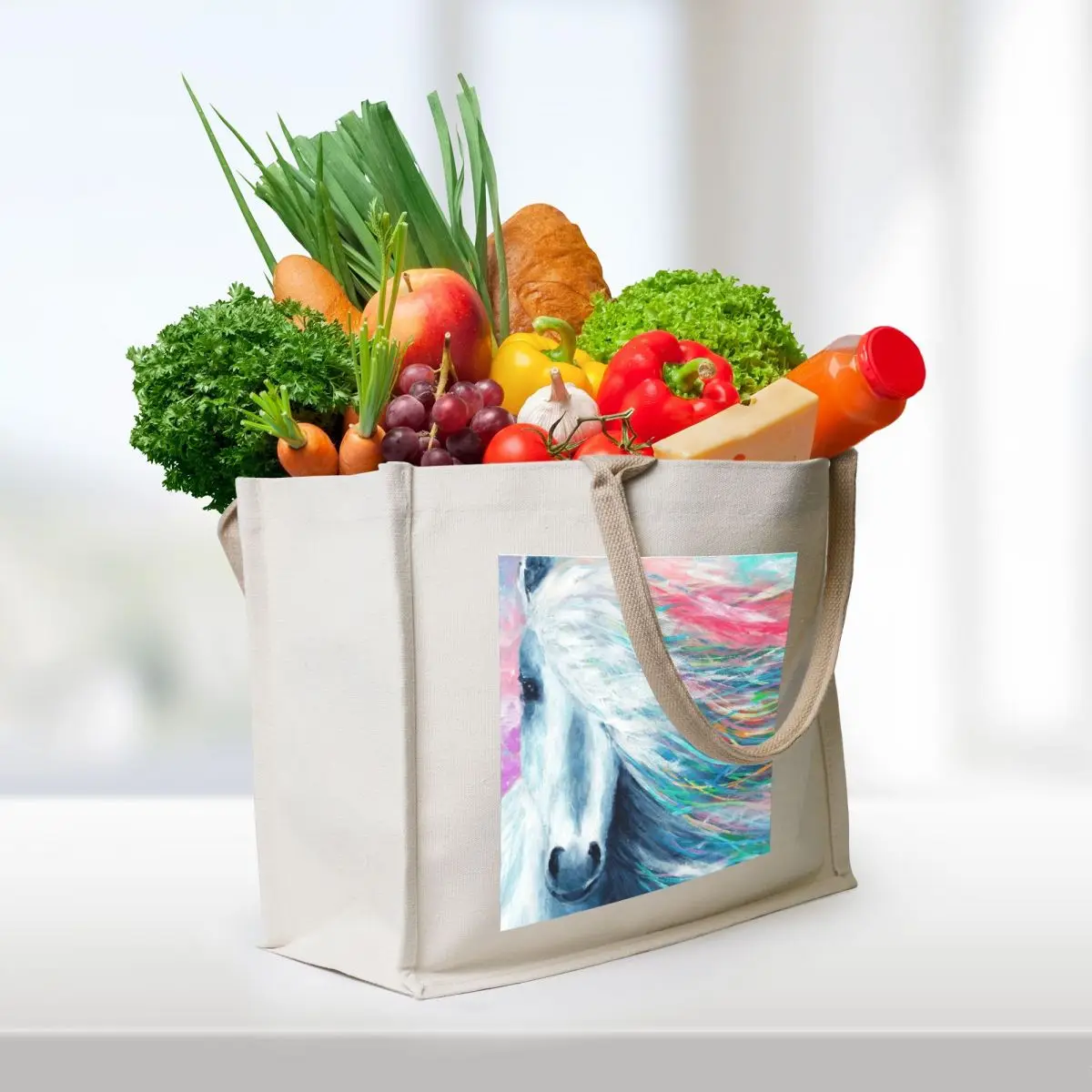 Rainbow Horse Tote Bag shopper bag woman personalized tote bag tote university
