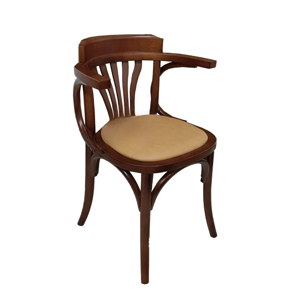 Kursi makan kayu solid bergaya retro