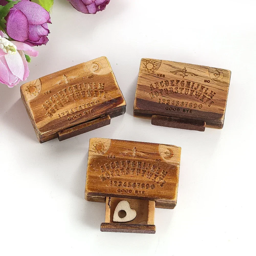 1 PC Mini Ouija Board Wooden Emotional Love Drawer Decoration Vintage Exquisite Meditation Psychic Witch Gift