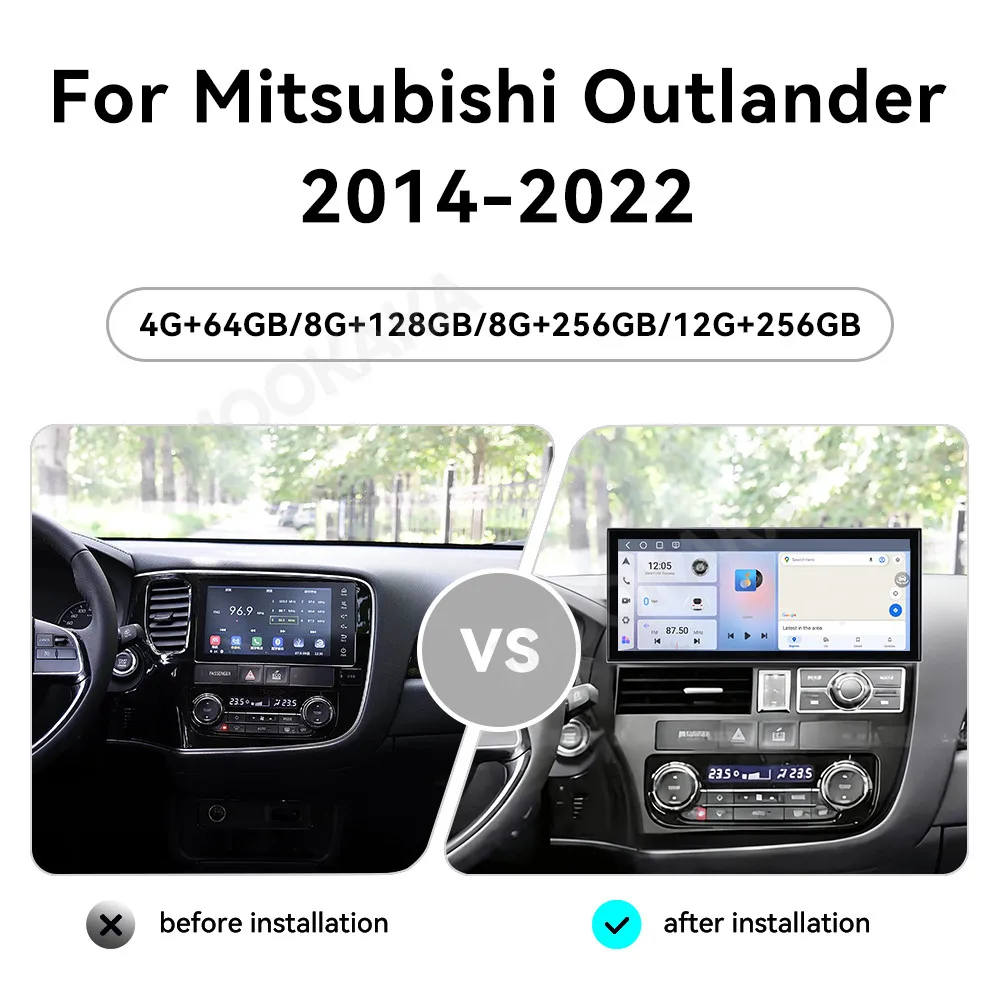 Android 15 Radio 15.8 INCH For Mitsubishi Outlander 2014~2022 Carplay Multimedia Player Navigation Car Stereo Receiver Head Unit