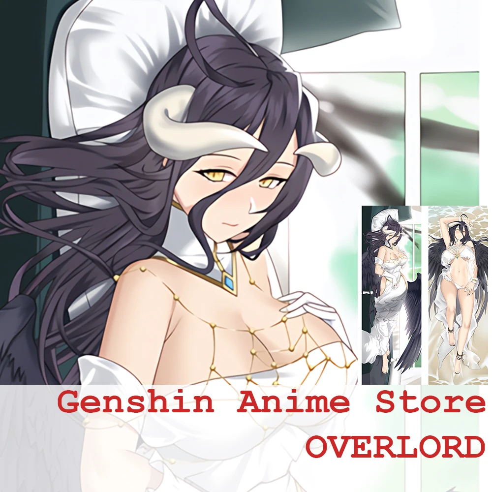 

OVERLORD Albedo Cosplay Dakimakura Peachskin 2WAY Body Pillowcase Double-sided Print Fullbody Pillow Cover Bed Decor Otaku Gift