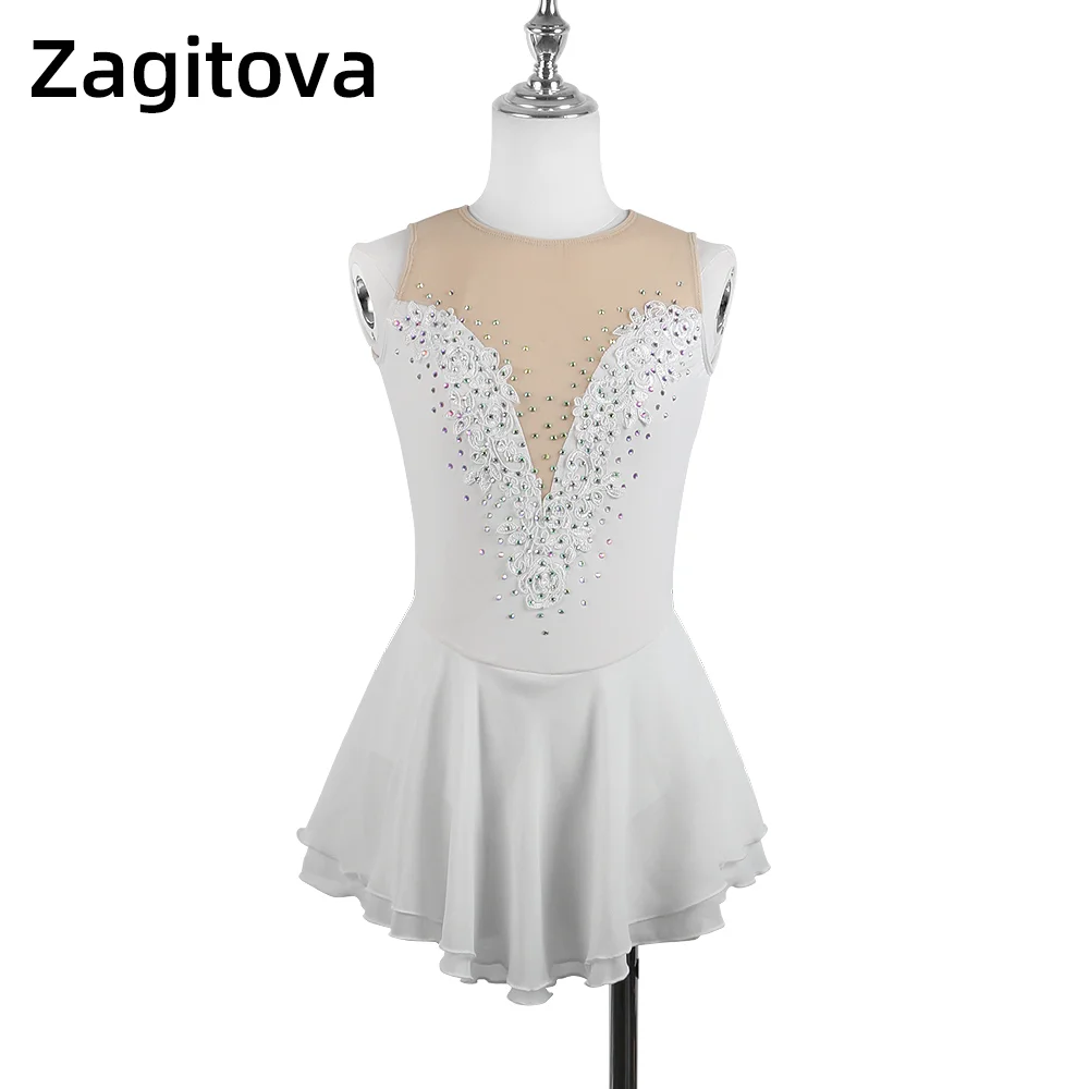 Zagitova-Robe de patinage artistique pour femmes et filles, jupe de patinage sur glace, compétition de performance, pole légiti