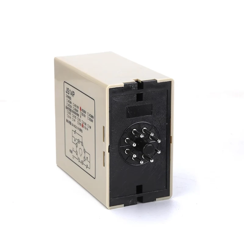 JS14P Time Relay 2-digit/3-digit Digital Display Energized Delay Time 0.1S 9.9S 99S 99M 999S 99M 99H AC220V AC380V with Base