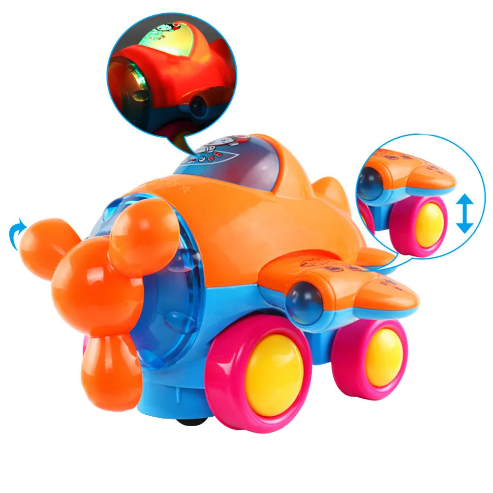 

Random Color Toys Airplane for Toddlers Children's Model with Lights Music Fighter Electric Boys Girls