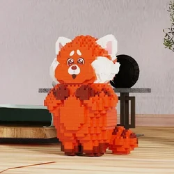 Little Red Bear Building Blocks Educational Assembling DIY Ornaments Cartoon Standing Small Panda Doll Model Toy Building Blocks