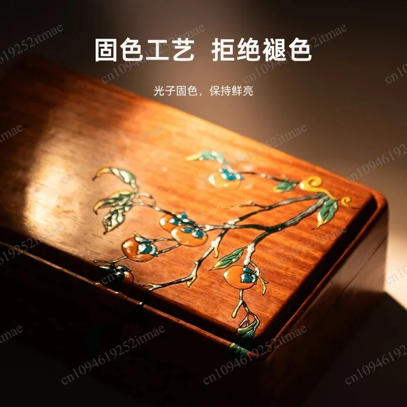 Solid Wood Jewelry Storage Box Elegant Earring Organizer Case