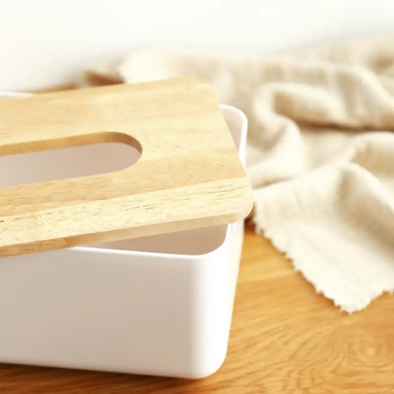 Japanese Tissue Box Wooden Cover Toilet Paper Box Solid Wood Napkin Holder Case Simple Stylish Home Car Tissue Paper Dispenser