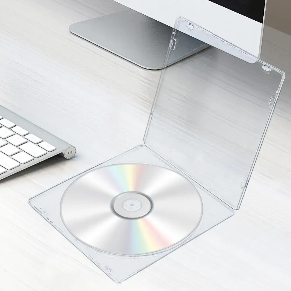 Case 5.2mm Single Ultrathin Standard Clear Package Portable CDR Disc Album Storage Organizer Box For Home Cinema