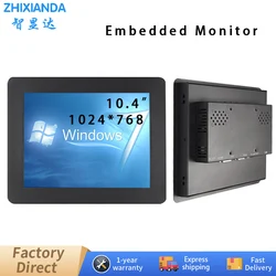 10.4 Inch Embedded Monitor Panel Mount Touch Screen Industrial IPS Display 1024*768 HDMI VGA Interface For Automation Equipment