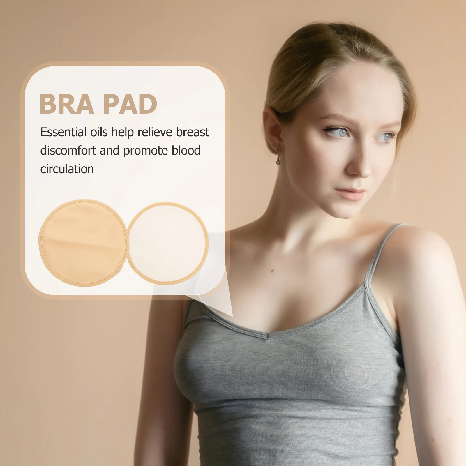 

2 Pcs Castor Oil Pack Chest Pad Reusable Essential Auxiliary 2pcs (Chest Khaki) Useful Relax Assist Breast Wrap