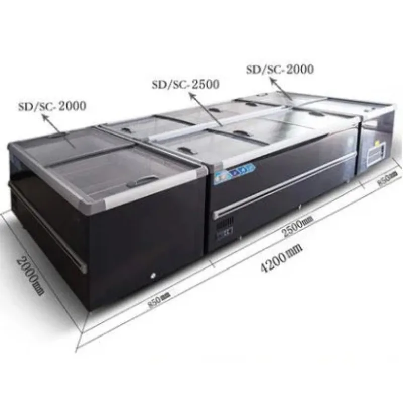 Island Display Refrigeration Equipment Combine Island Freezer Glass Portable Outdoor Compressor Sliding Door Garage Double Doors