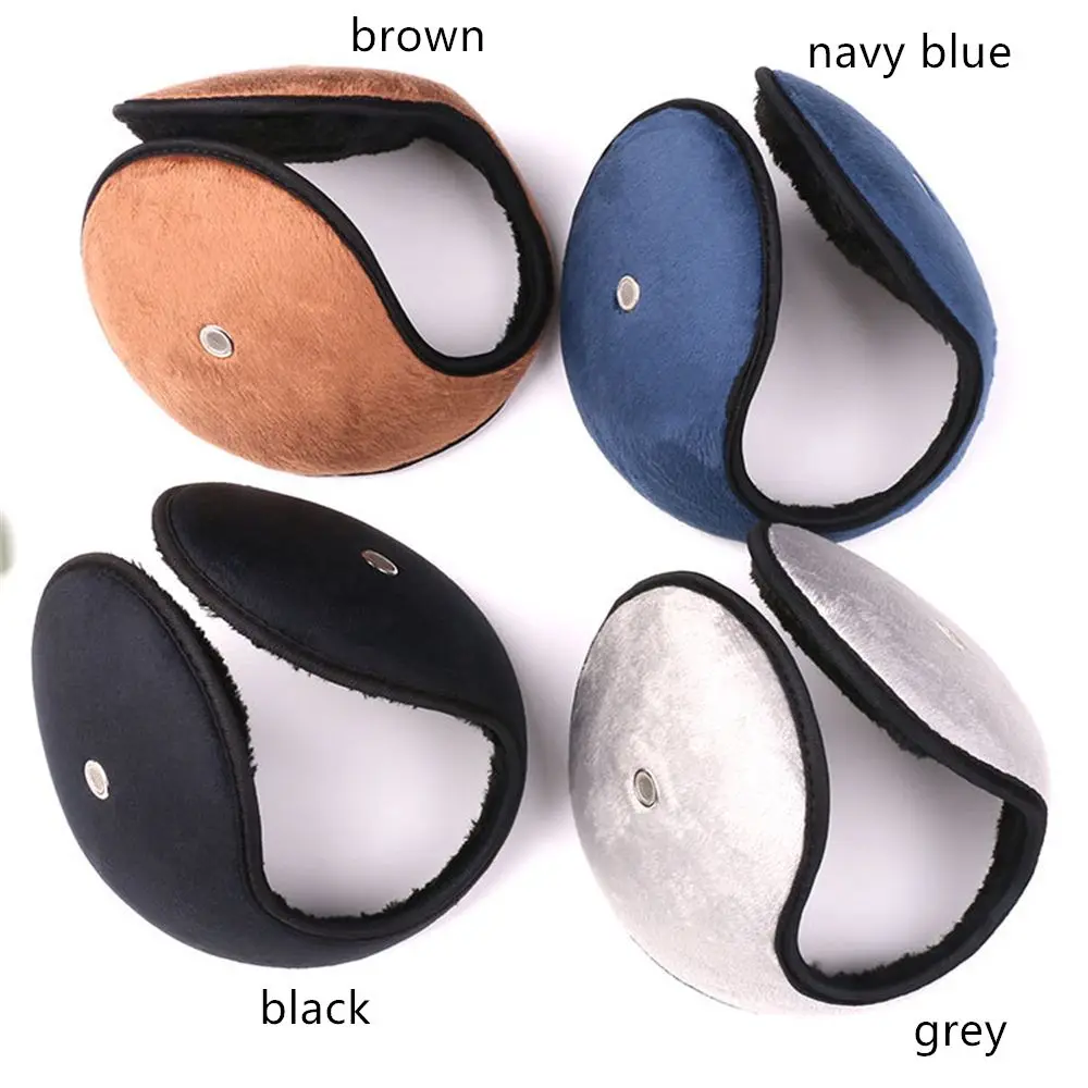 Mens Ear Muffs Winter Ear Warmers Fleece Unisex Plush Earmuffs Behind Band Head W/Loudspeaker Hole