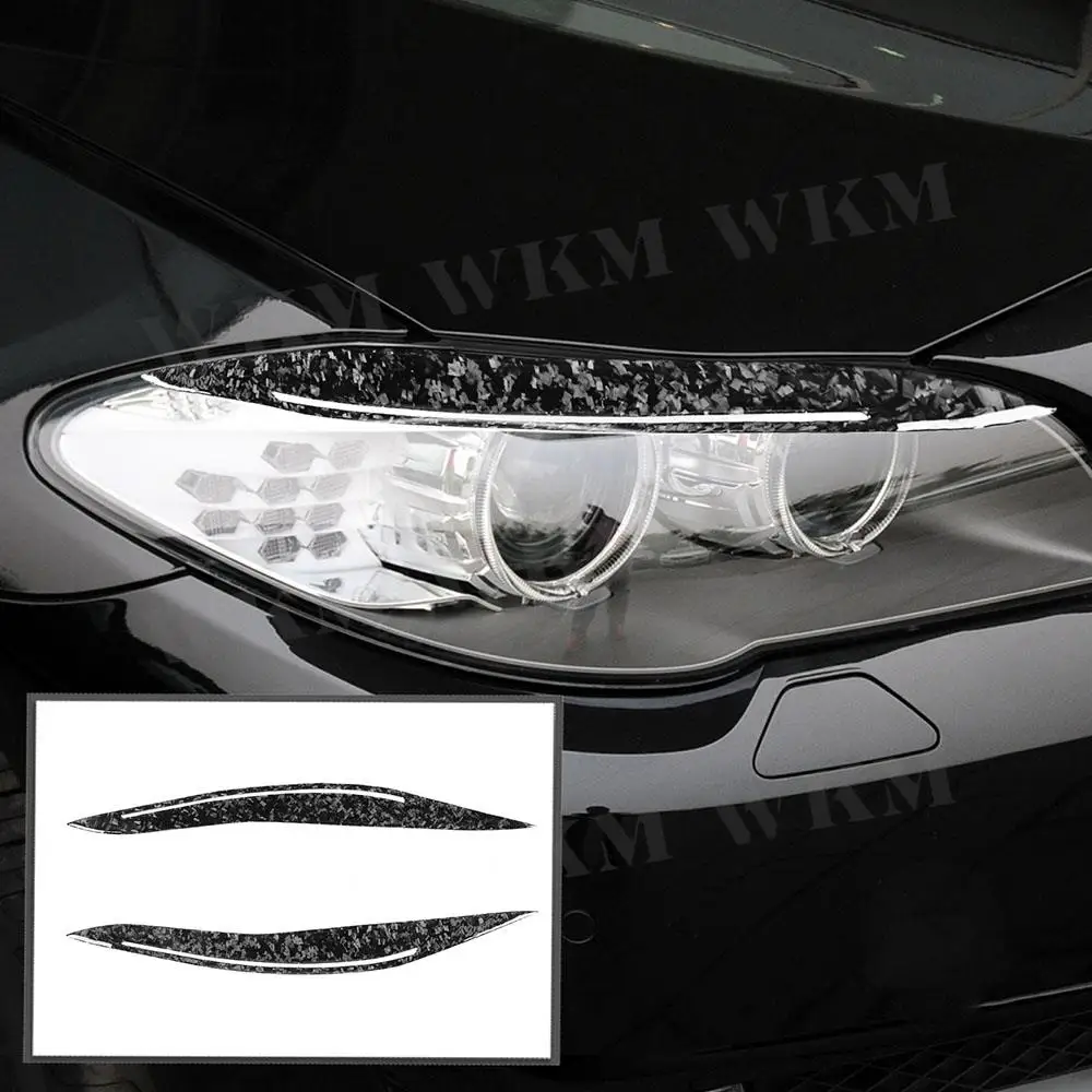 

Car Headlight Eyelids Head Lamp Light Eyebrow Covers Forged Carbon for BMW 5 Series F10 2010-2016 Front Body Kits Styling