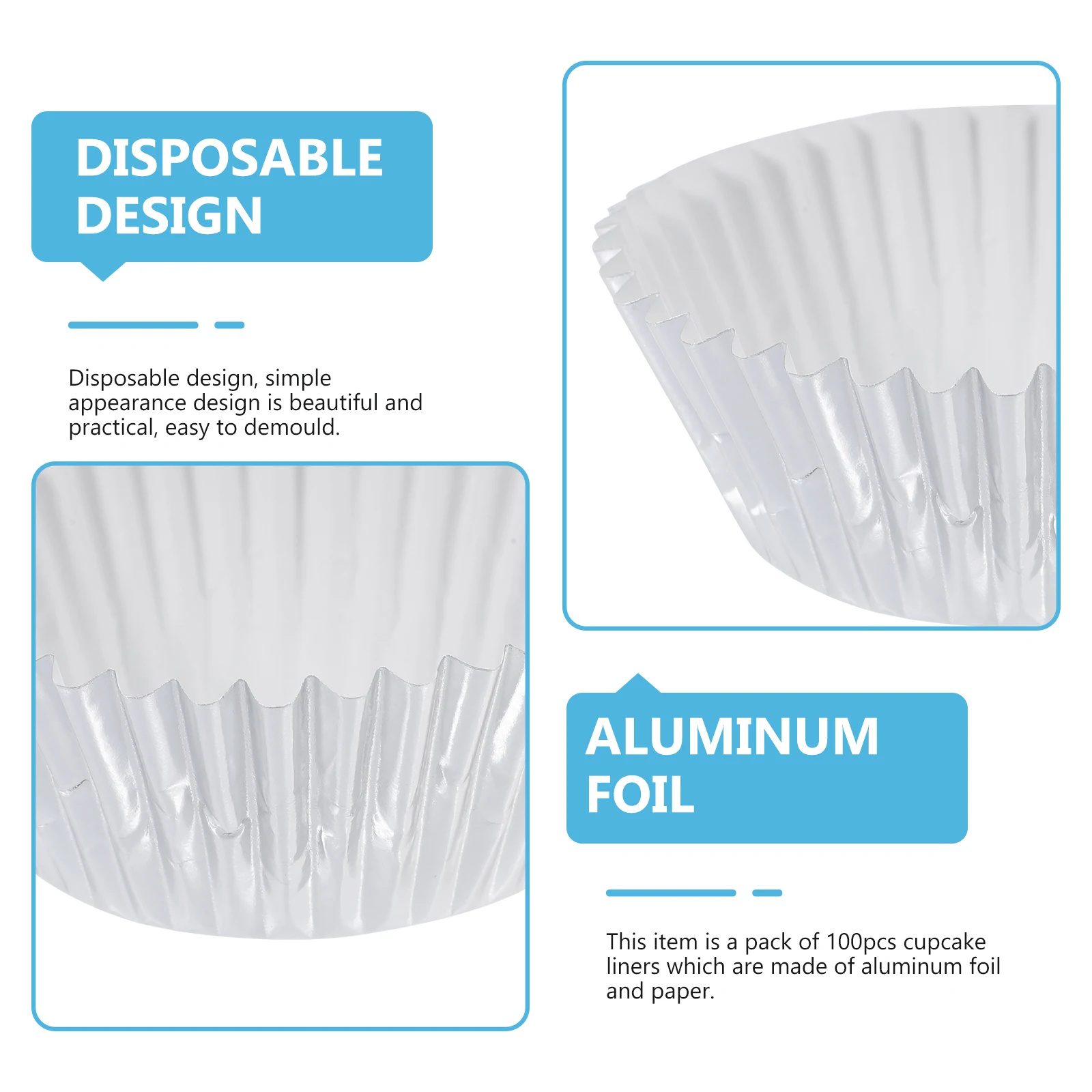 

100Pcs Thickened Aluminum Foil Cupcake Liners Elegant Light Gold Baking Cups Mini Cake Muffin Molds Party Snacks Paper Mold