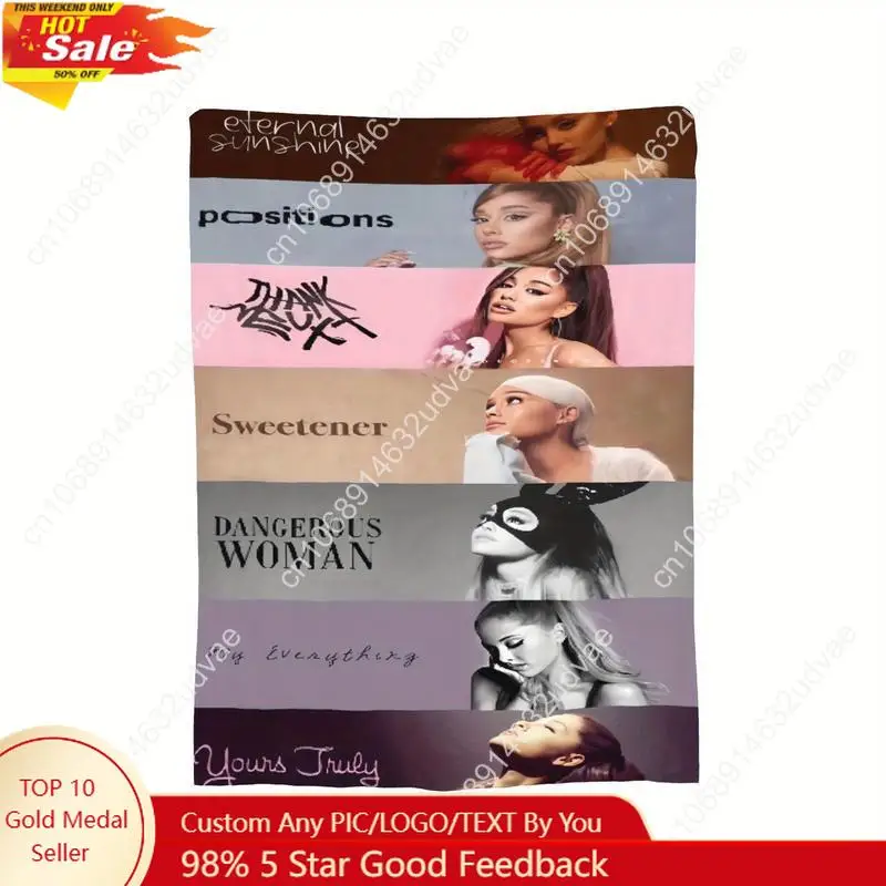 

Ariana Grande inspired patchwork design super soft flannel blanket, warm and comfortable office sofa travel Custom blankets