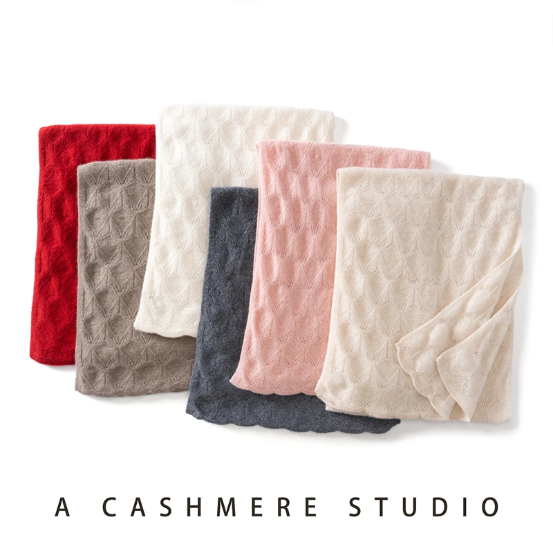 

Luxurious 100% Pure Goat Cashmere Scarf For Women Winter Warm Scarf Fashionable Jacquard Knitted Scarf Length 180cm Width 40cm..