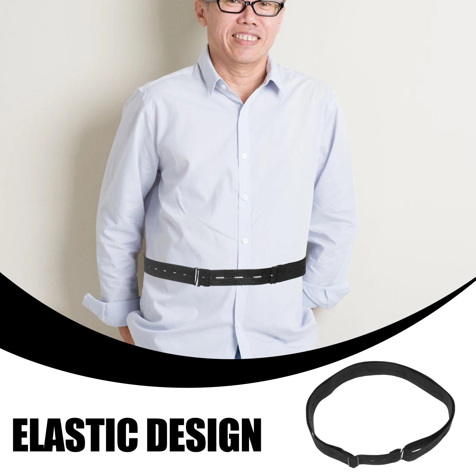 Cinturones elásticos para camisa, antiarrugas, para hombres y mujeres, versión mejorada blanca, mantiene la ropa ordenada, práctico soporte para camisa en la cintura