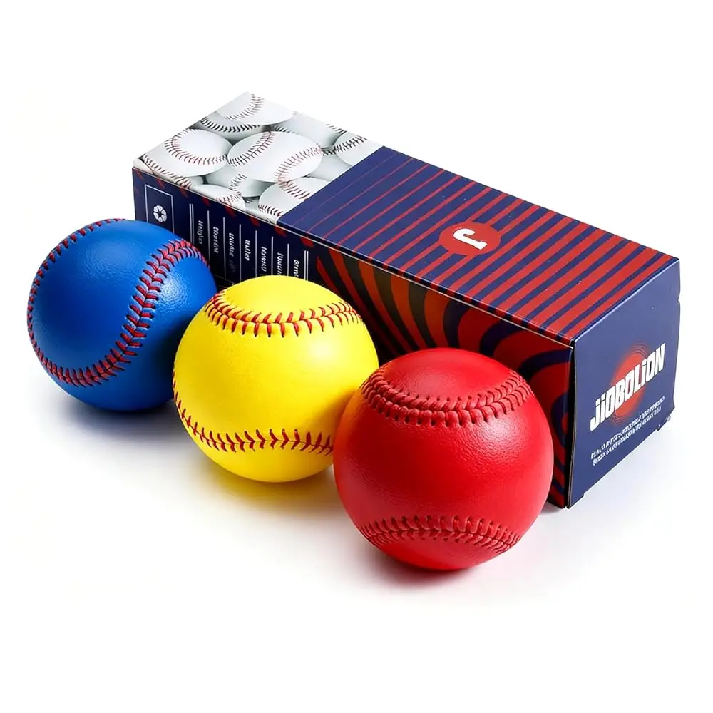 

Бейсбольный мяч официального размера и веса для тренировок - оболочка из синтетической кожи с сердцевиной из пробковой резины | Красный, Желтый